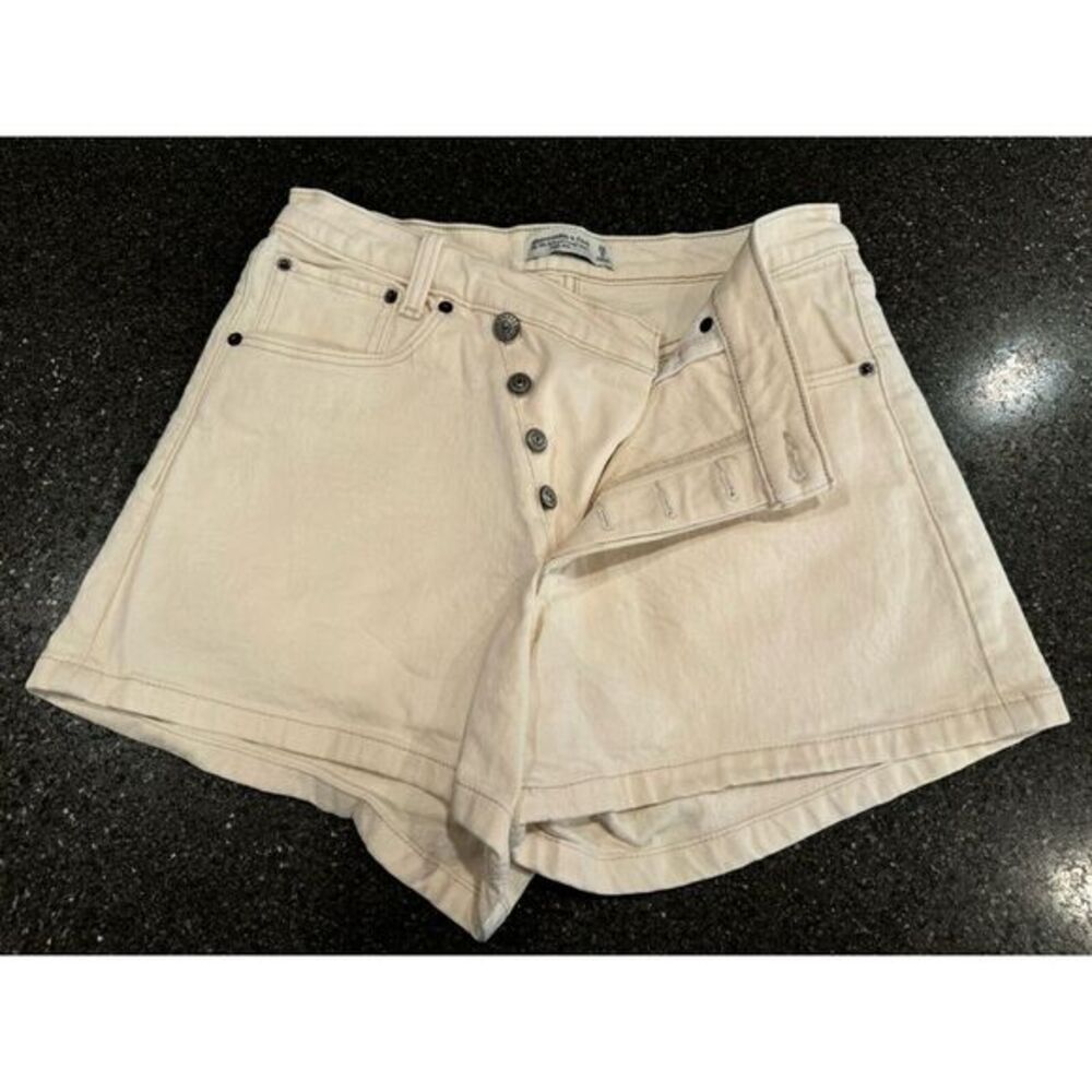 Abercrombie & Fitch Cream High Waist Women Shorts